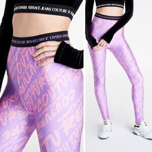 NWT Versace Jeans Couture Logo Print Leggings